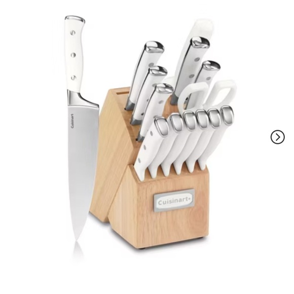 Cuisinart Silver and White Knife Set with Wooden Block - Picture 1 of 6